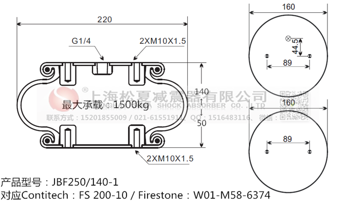 JBF250/140-1橡膠<a href='http://m.topseal.com.cn/' target='_blank'><u>空氣彈簧</u></a>