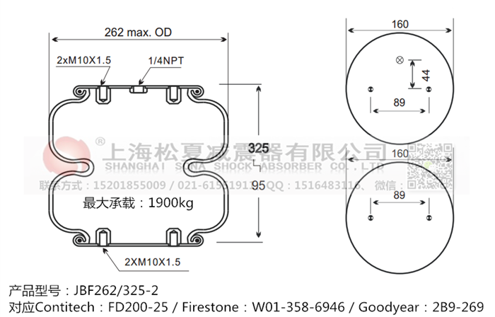 JBF262/325-2橡膠<a href='http://m.topseal.com.cn/' target='_blank'><u>空氣彈簧</u></a>